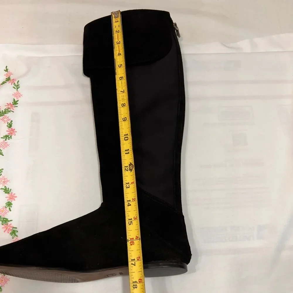 Tory Burch Black Suede Over The Knee Boots Size 8 1/2
